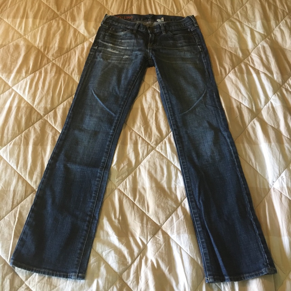 J. Crew Factory Hipslung Stretch Women's Blue Jeans Size 27 - Picture 2 of 12